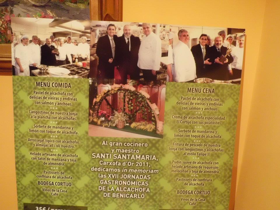 Jornadas de la Alcachofa 2012 dedicadas a Santi Santamaría, donde en 2011 recibio la alcachofa de oro en el Cortijo