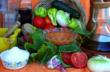 Ingredientes para un gazpacho. Foto cedida por Miguel J. Jordá