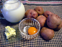 Ingredientes para un puré de patatas