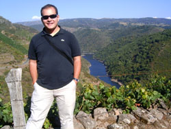 Quique Rodríguez, autor del reportaje, desde la Ribeira Sacra