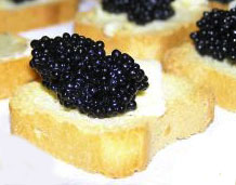 Aperitivos con caviar
