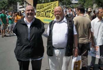 Santi Santamaria y Andre Bonnaure en una manifestación en Barcelona
