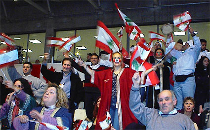 Fans del equipo libanés