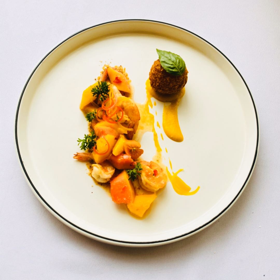 Receta de Ensalada de papaya francesa con mango ｜bolas de arroz con queso  frito - A Fuego Lento