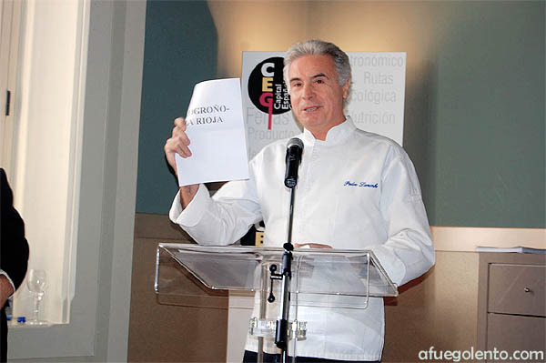 Pedro Larumbe, en un momento del acto