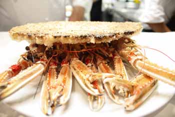 Cigalas en costra de sal