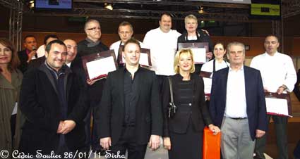 Los ganadores con Marie-Odile Fondeur