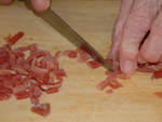 El jamón a trocitos