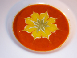 Sopa-crema pimientos tres colores