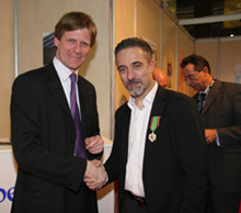 Pascal Brice, cónsul de Francia en Barcelona, y Sergi Arola