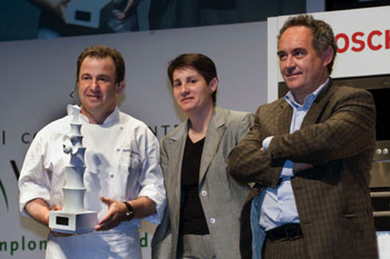 Martín Berasategui, Begoña Sanzberro y Ferrán Adrià. Foto del Congreso