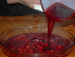 El jarabe con las fresas