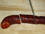 El chorizo en trozos