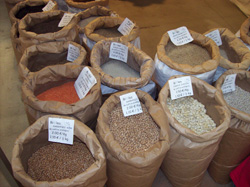 Stand de legumbres ecológicas
