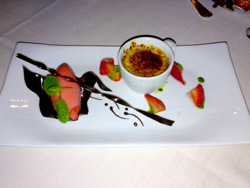 Parfait de avellanas con sabayone de vainilla