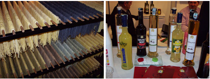 Diferentes tipos de pasta y licores italianos