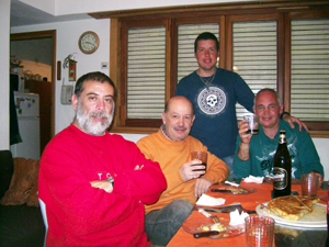 Cena de celebración entre amigos