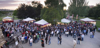 El parque de la Ciudadela de Pamplona, en la noche de Jóvenes Navarros
