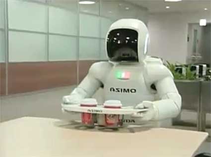 ASIMO el robot de Honda que sabe servir refrescos