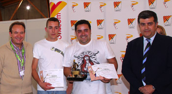 Antonio Arrabal y Andrés Quijada, junto a Domingo Mancho y Antonio Llano. Foto: Almozara