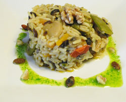 Arroz con especias y frutos secos