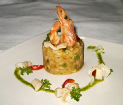 Risotto de gambas y navajas