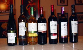 Vinos catados de la bodega Viñas del Vero