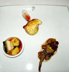 Anguila, alcachofa y pulpo