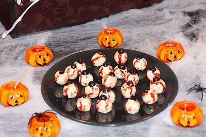 Bombones Chocolate Blanco Ojos Ensangrentados Halloween Afuegolento