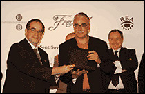 Joan de Déu Domènech y el rector de la UB Joan Tugores