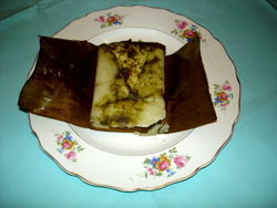 Tamal verde de hoja de plátano