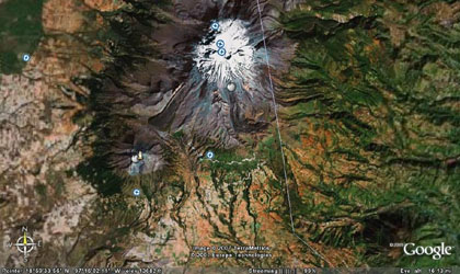 Citlaltepetl y Sierra Negra, imagen de satélite