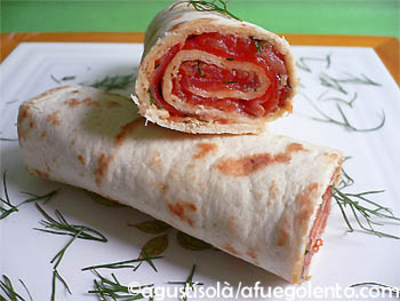 Receta Wraps Salmon Ahumado Afuegolento