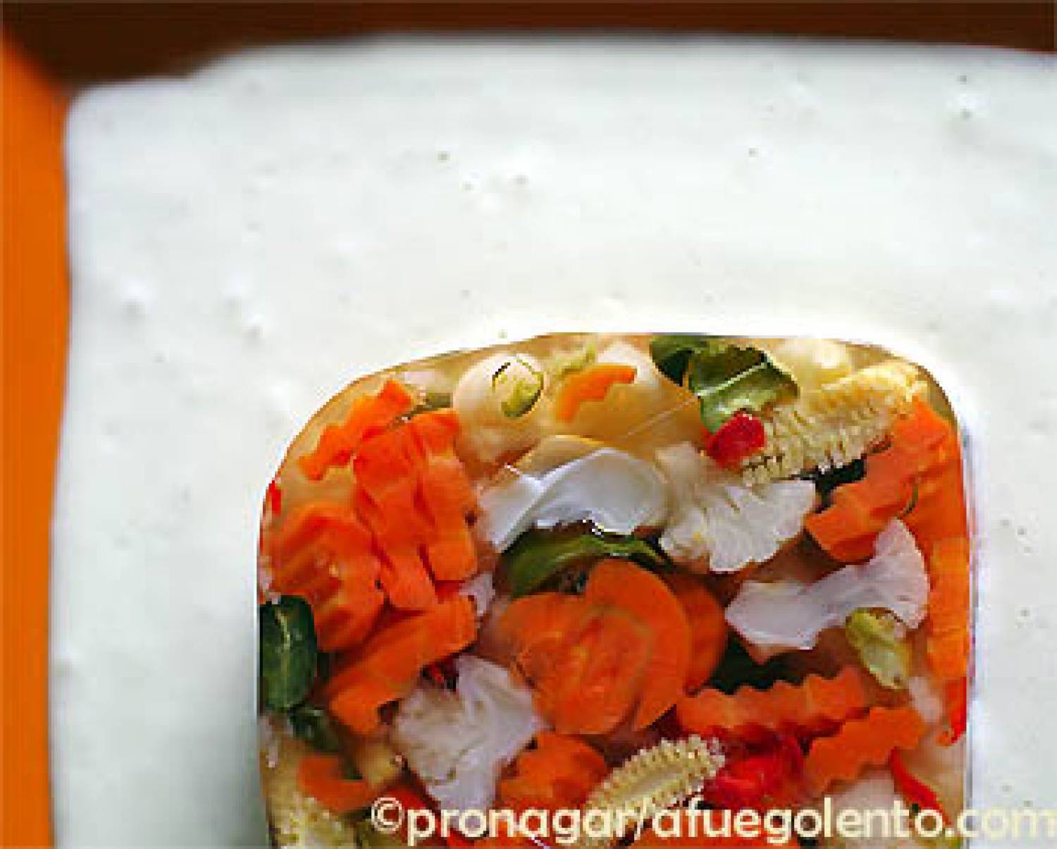 Receta De Aspic De Vegetales En Terrina Con Pure De Patatas Ligero Entrantes Verduras Y Hortalizas A Fuego Lento