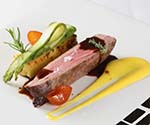 Receta Magret Pato Pure Melocoton Polenta Parmesano Afuegolento