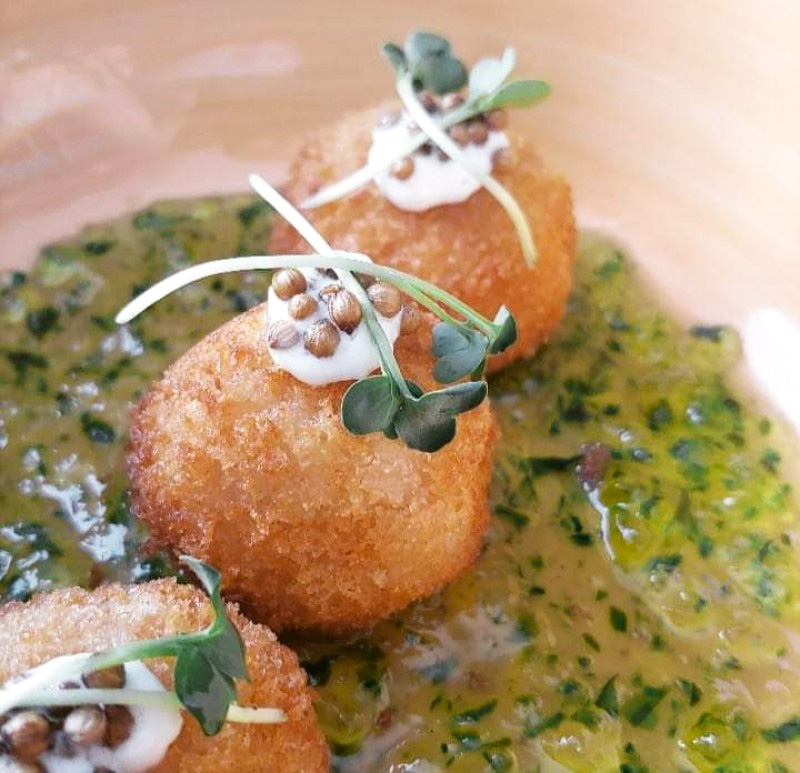 Receta Croquetas Jamón Jalea Pimientos Verdes Picantes Pablo Juan Cotto Afuegolento