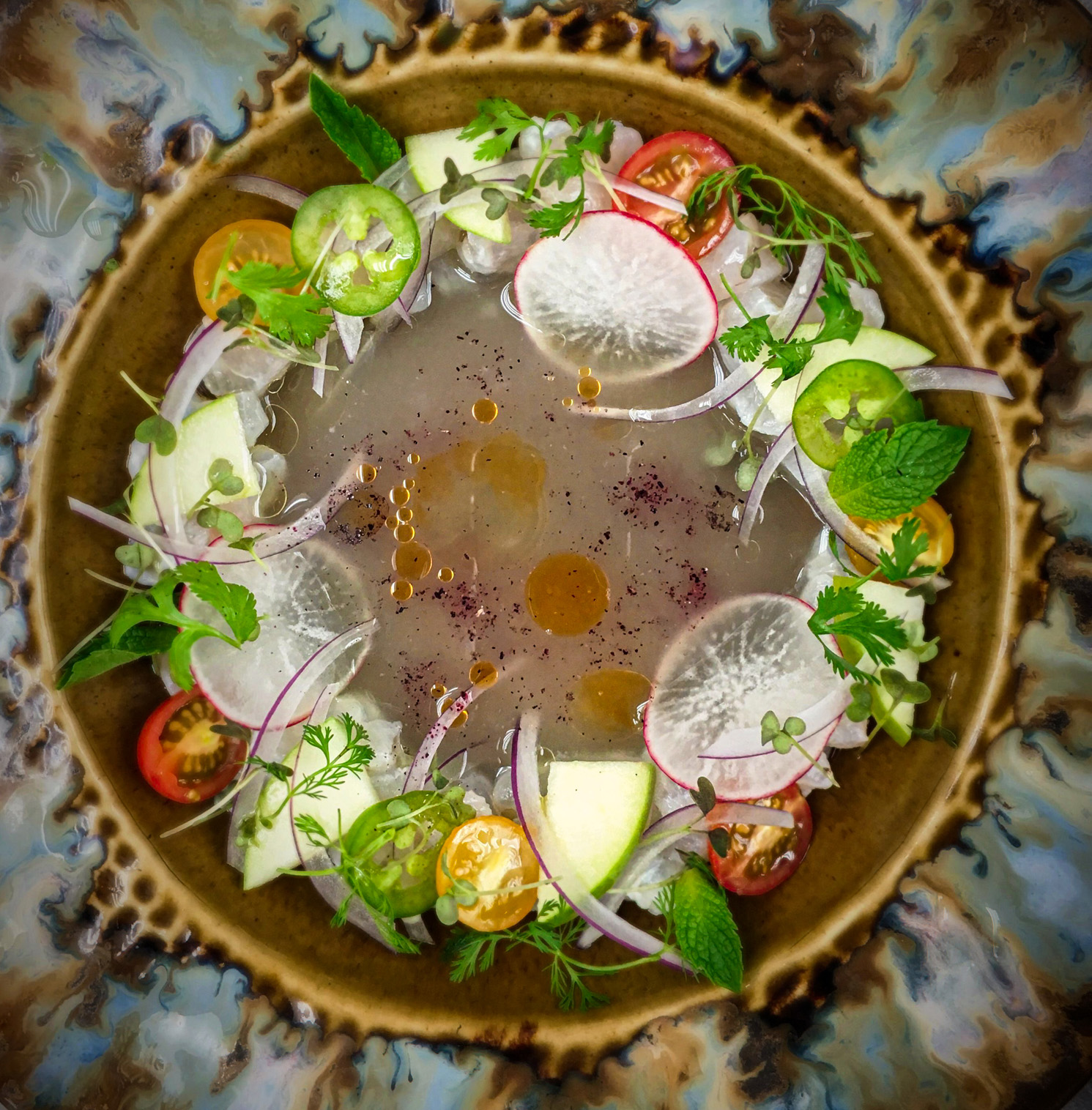 Receta Ceviche Robalo Lubina Oscar Salazar Löwenberg Afuegolento