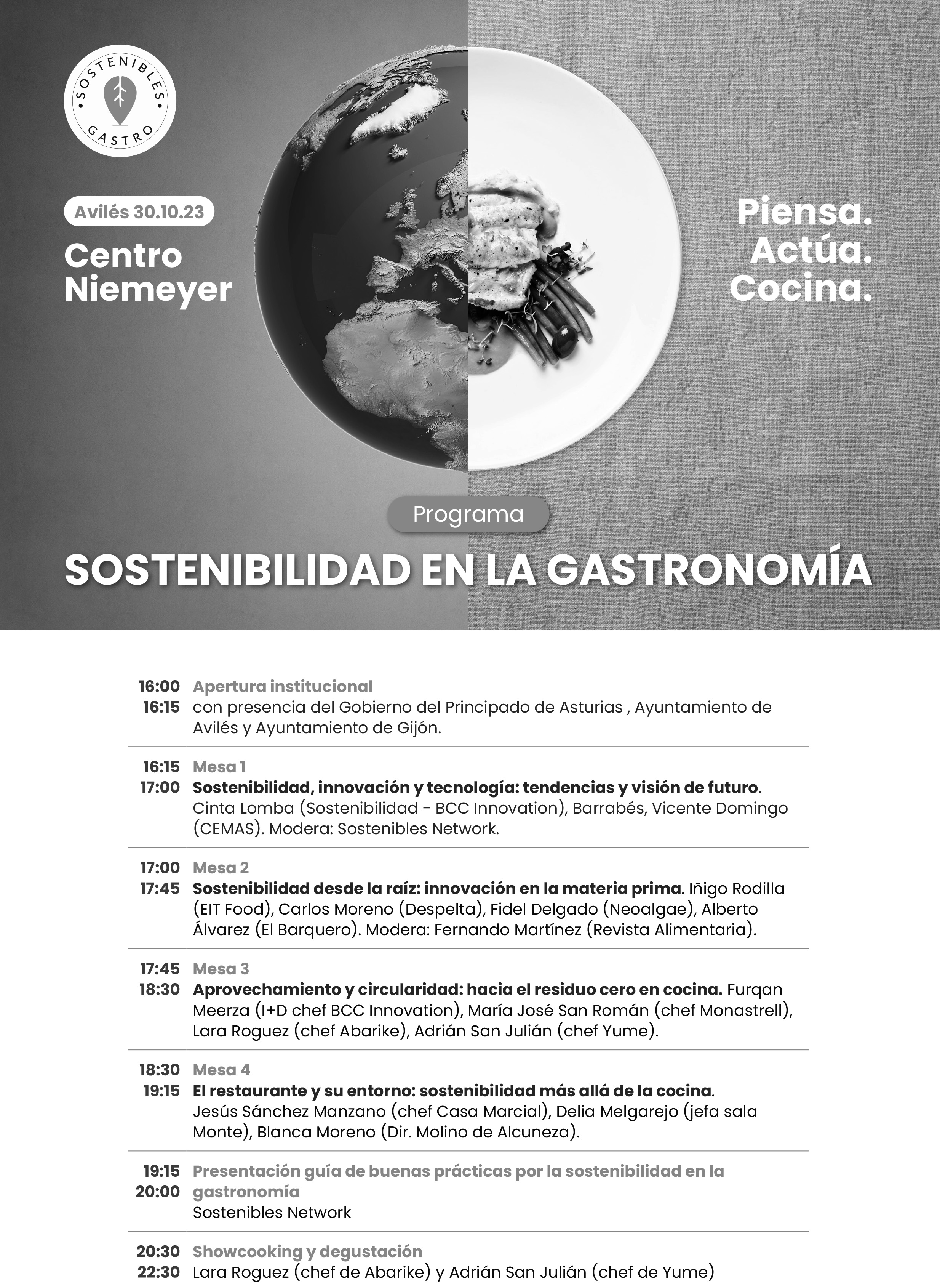 Programa I Jornadas Tecnicas Gastro Sostenibilidad Aviles Oct 2023 Afuegolento
