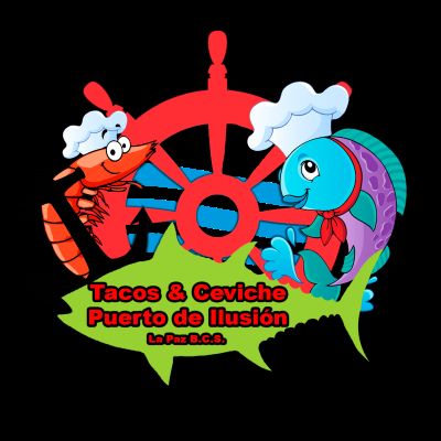 logo tacos y ceviche puerto ilusion mexico afuegolento